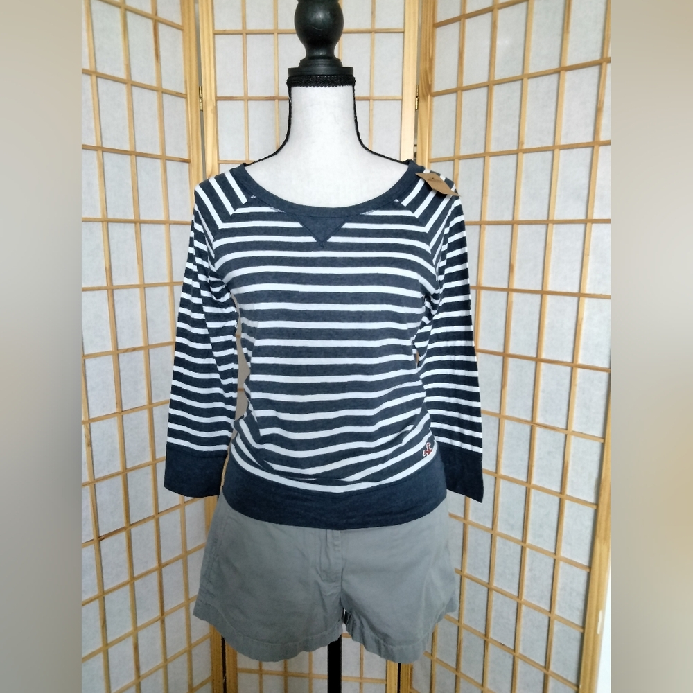 Hollister XS Striped Crew Neck Top
